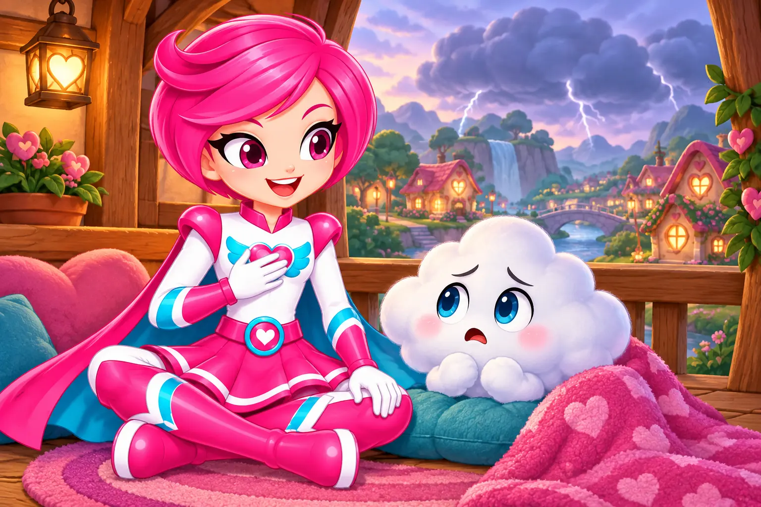Gina comforting a little cloud